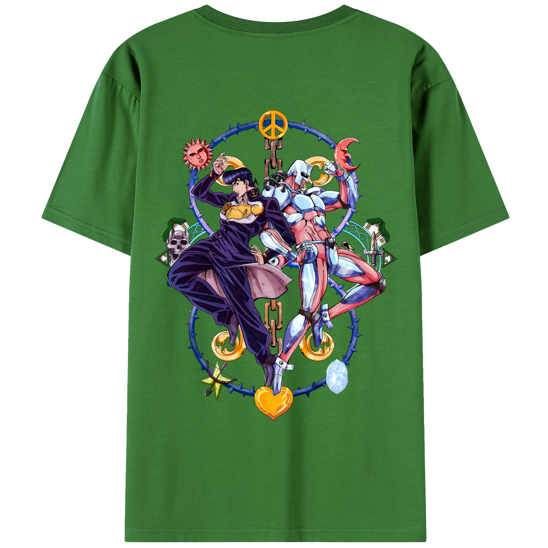 （画像用） ジョジョの奇妙な冒険 ひがしかた じょうすけ JoJo's Bizarre Adventure Higashikata Josuke レディース半袖Tシャツ(バックプリント)